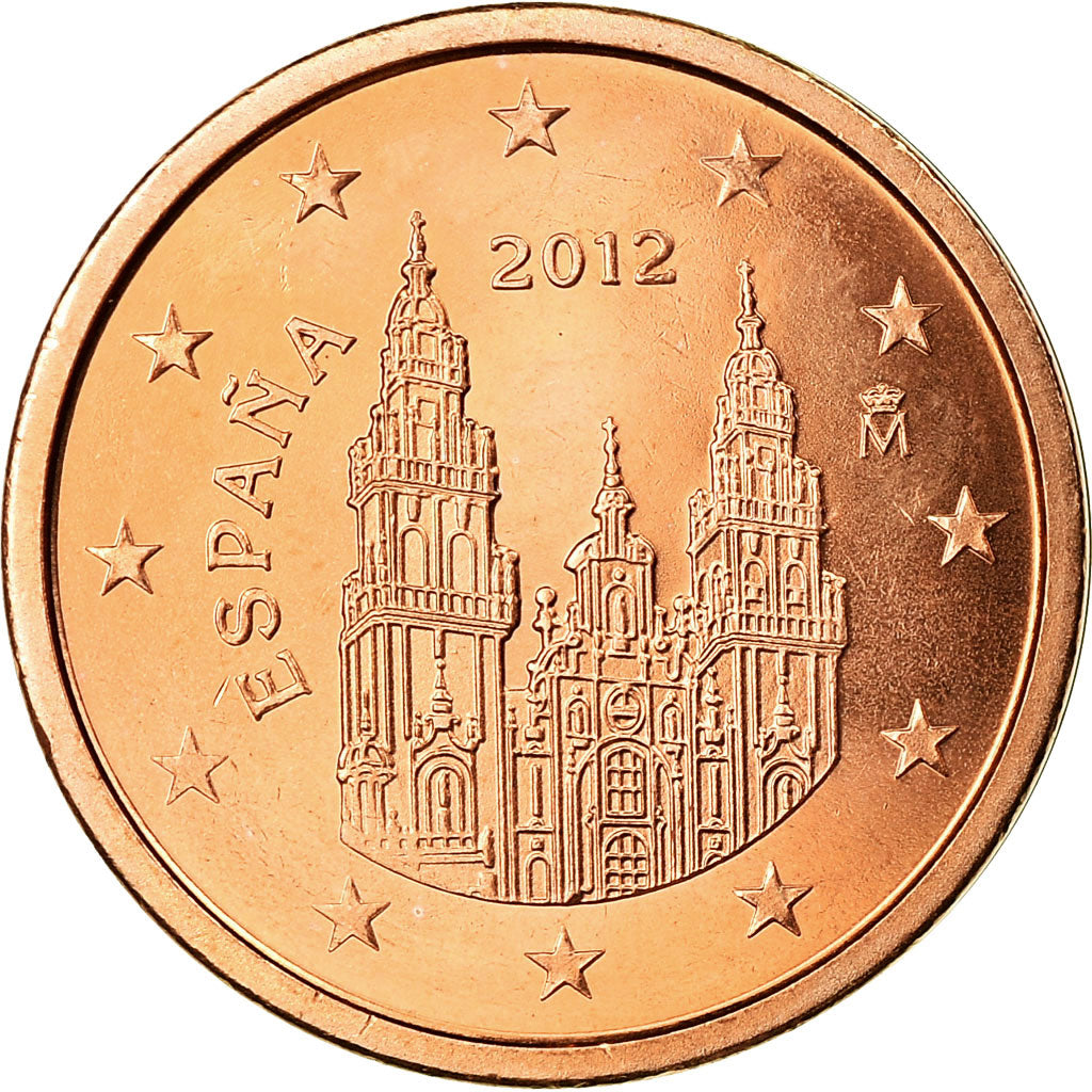Spanien, 2 Euro Cent, 2012, UNZ, Copper Plated Steel, KM:1145