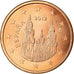 Spagna, 5 Euro Cent, 2012, SPL, Acciaio placcato rame, KM:1146
