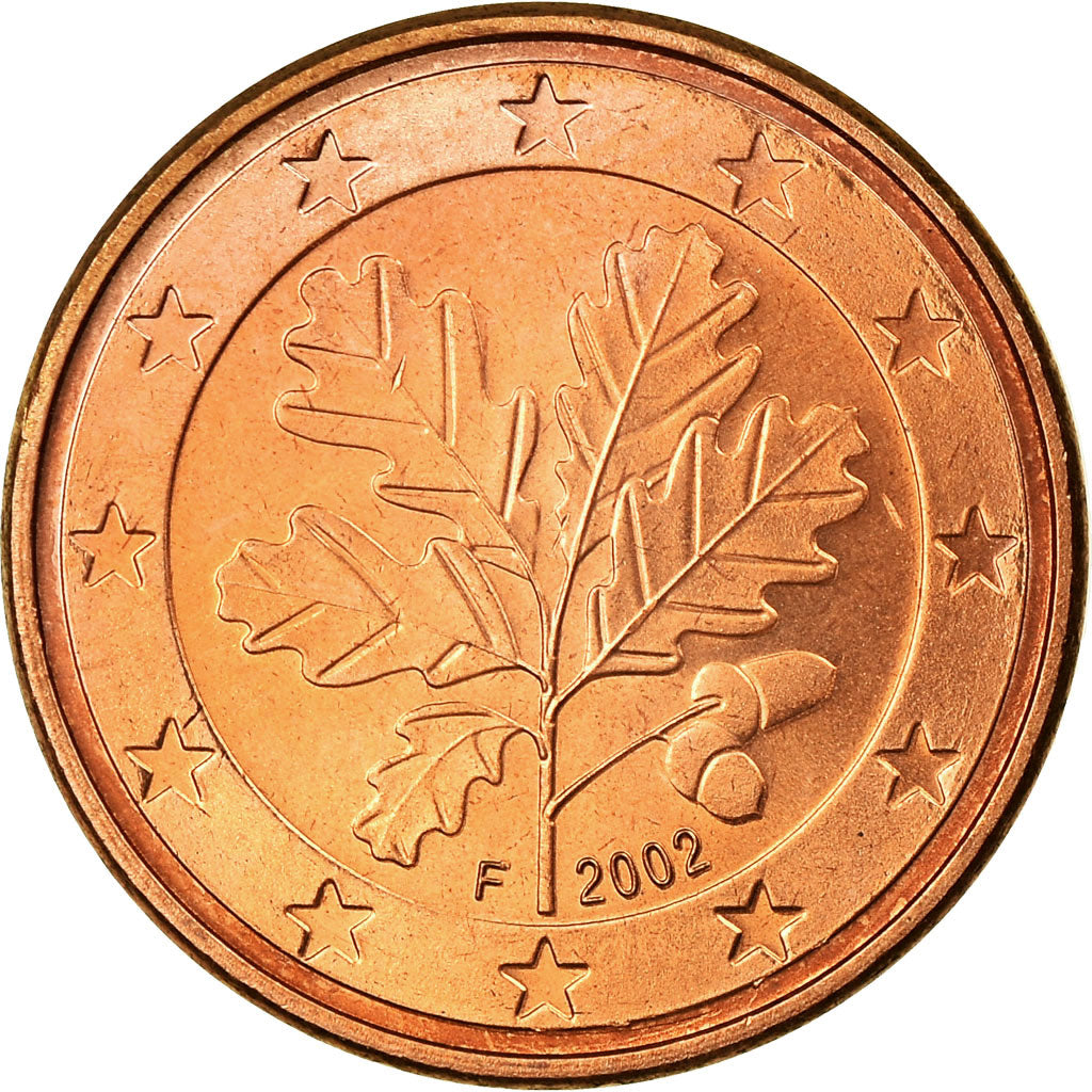 GERMANIA - REPUBBLICA FEDERALE, 5 Euro Cent, 2002, SPL-, Acciaio placcato rame