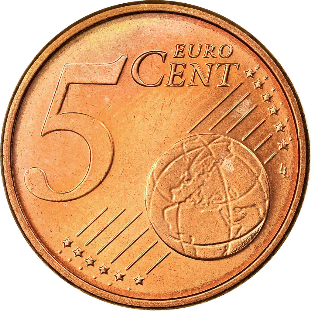GERMANIA - REPUBBLICA FEDERALE, 5 Euro Cent, 2002, SPL-, Acciaio placcato rame