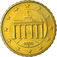 GERMANY - FEDERAL REPUBLIC, 10 Euro Cent, 2003, AU(55-58), Brass, KM:210