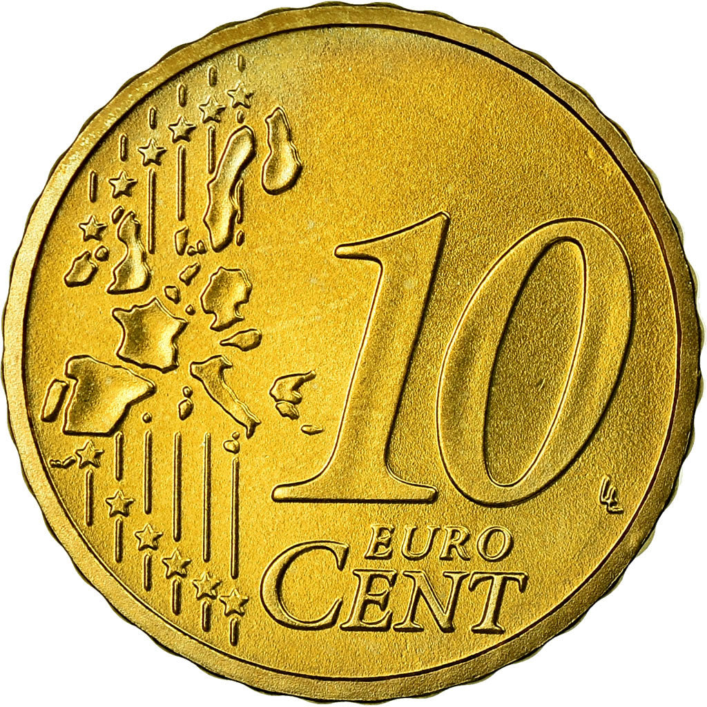 GERMANY - FEDERAL REPUBLIC, 10 Euro Cent, 2003, AU(55-58), Brass, KM:210