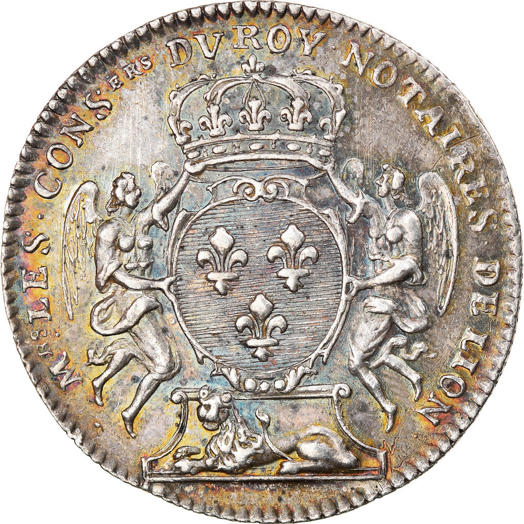 França, Token, Conseillers Royaux, Notaires de Lyon, 1715, AU(55-58), Prata