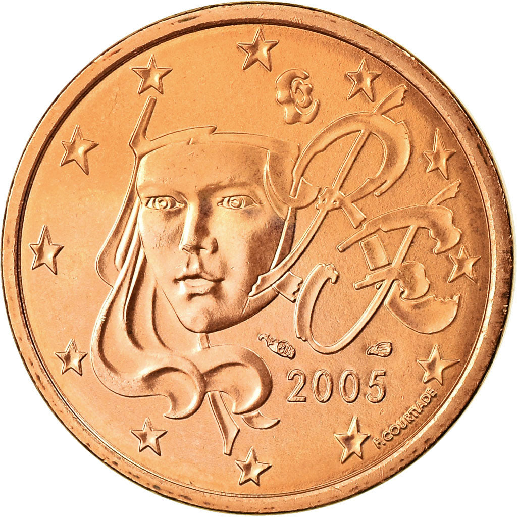 France, 5 Euro Cent, 2005, MS(63), Copper Plated Steel, KM:1284