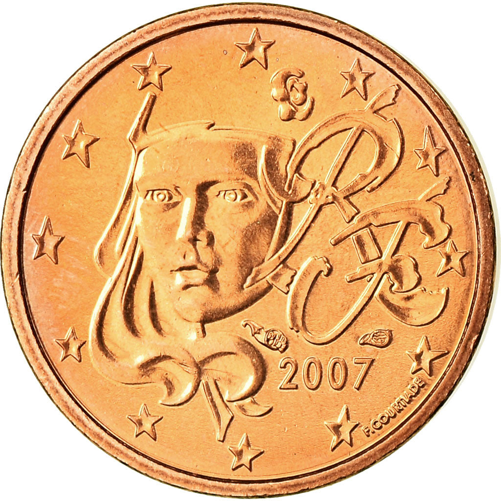 France, Euro Cent, 2007, SPL, Copper Plated Steel, KM:1282