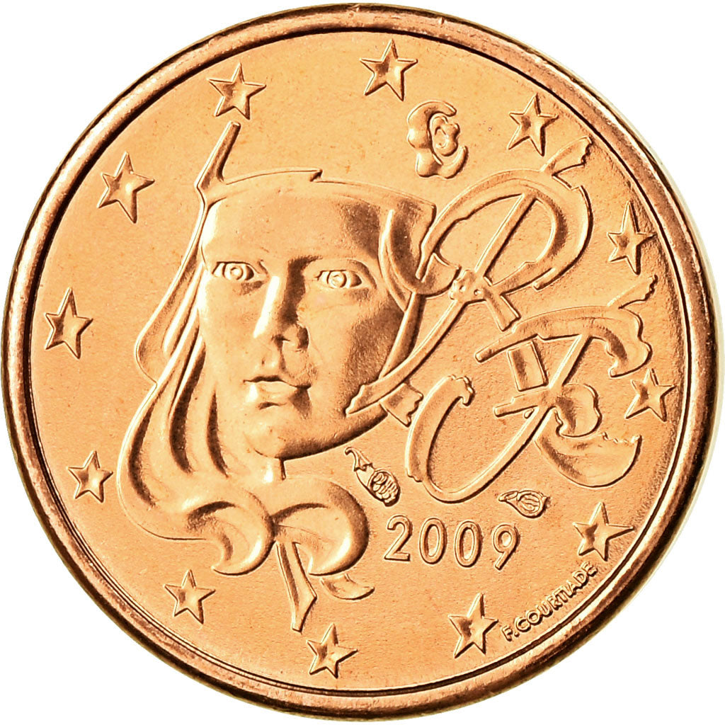 France, Euro Cent, 2009, SPL, Copper Plated Steel, KM:1282