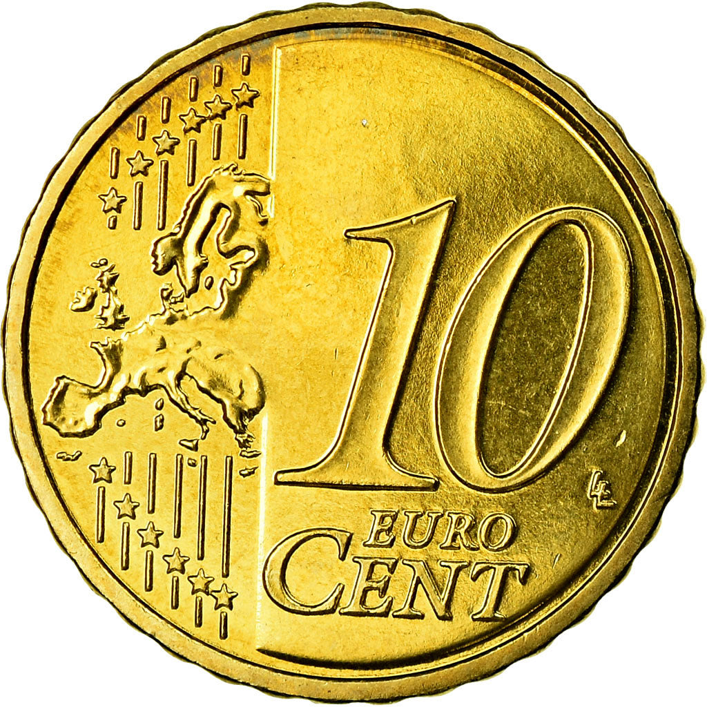 Francia, 10 Euro Cent, 2009, SPL, Ottone, KM:1410