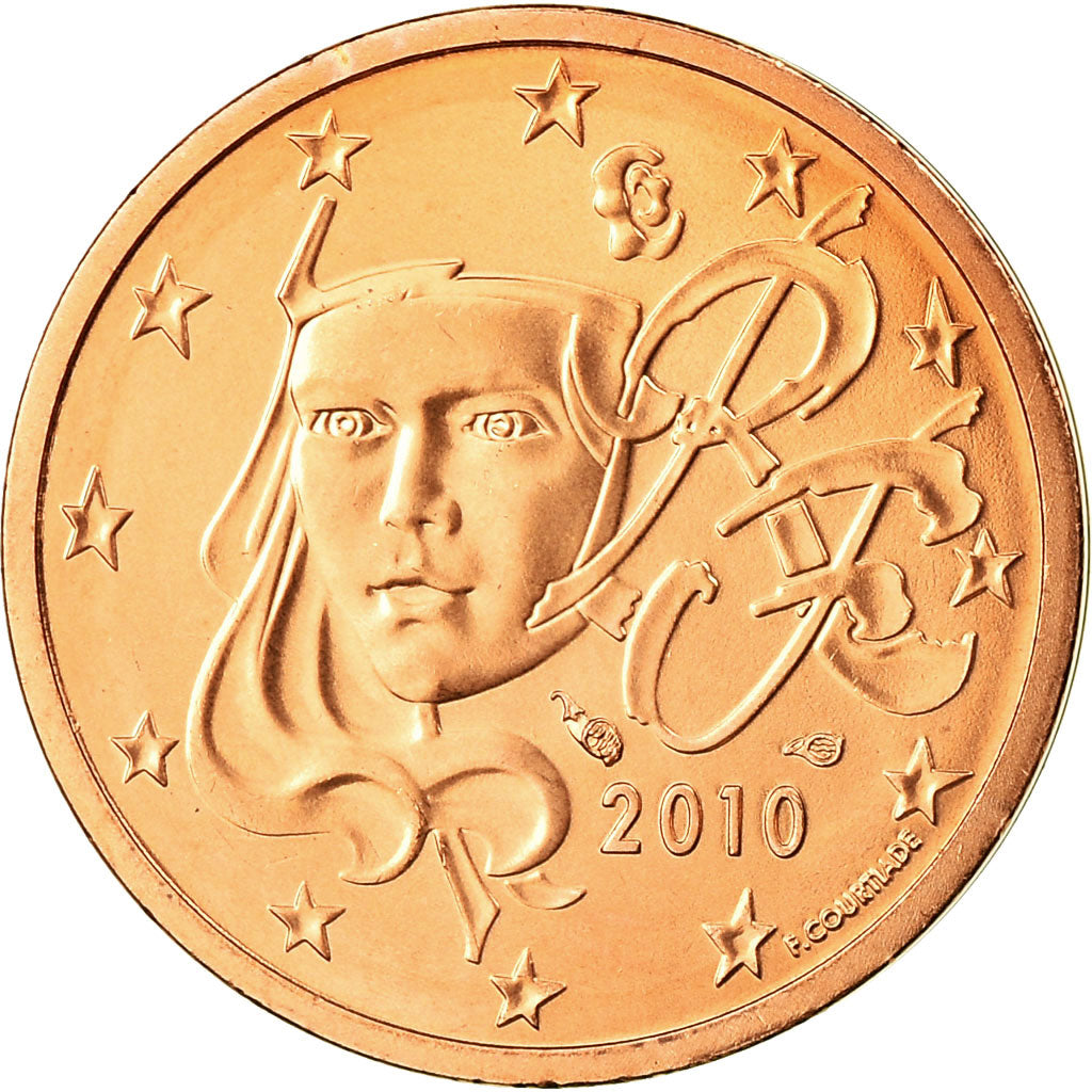 France, 2 Euro Cent, 2010, SPL, Copper Plated Steel, KM:1283