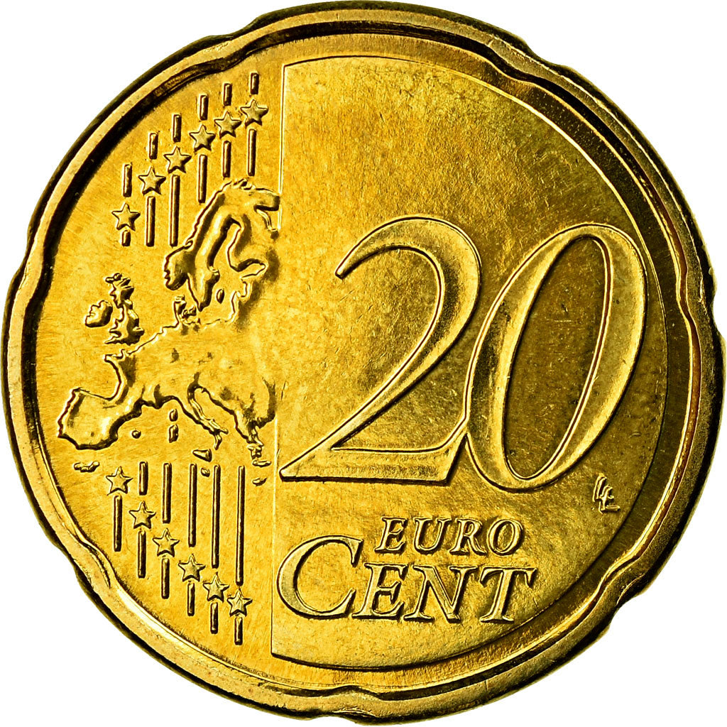 France, 20 Euro Cent, 2010, MS(63), Brass, KM:1411