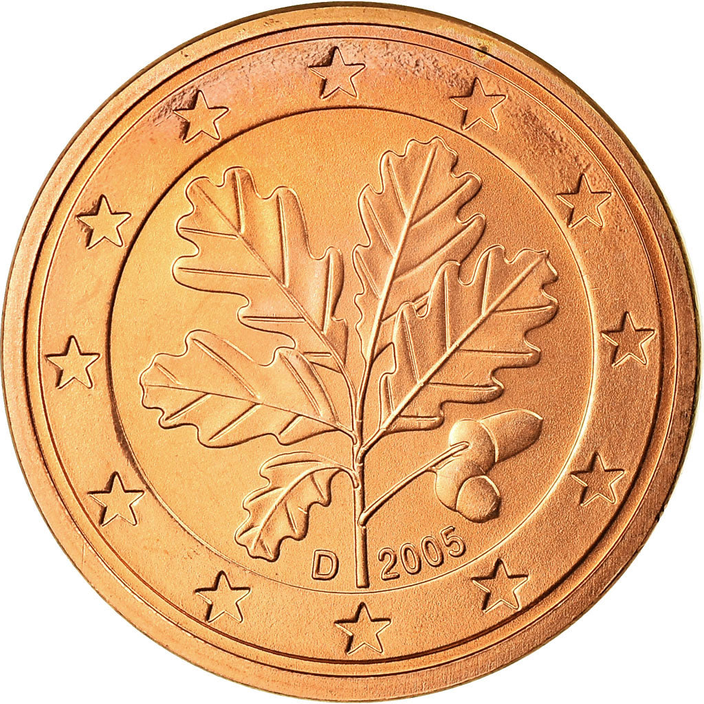GERMANIA - REPUBBLICA FEDERALE, 5 Euro Cent, 2005, SPL, Acciaio placcato rame