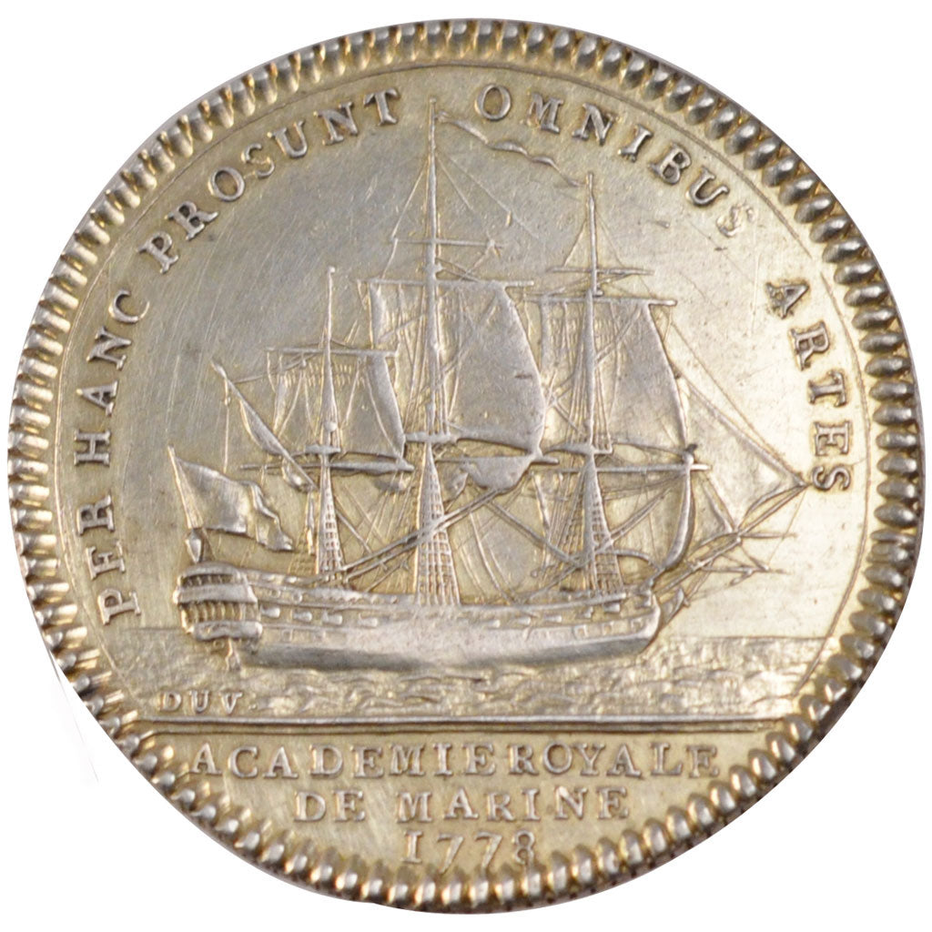 France, Royal, Token, 1778, AU(50-53), Silver, Feuardent #1554, 9.64
