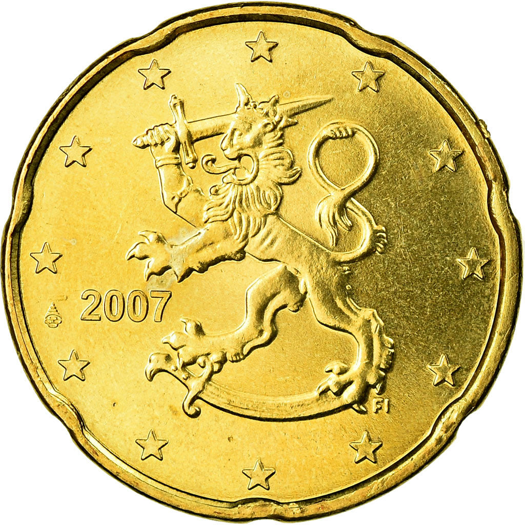 Finlandia, 20 Euro Cent, 2007, FDC, Ottone, KM:127