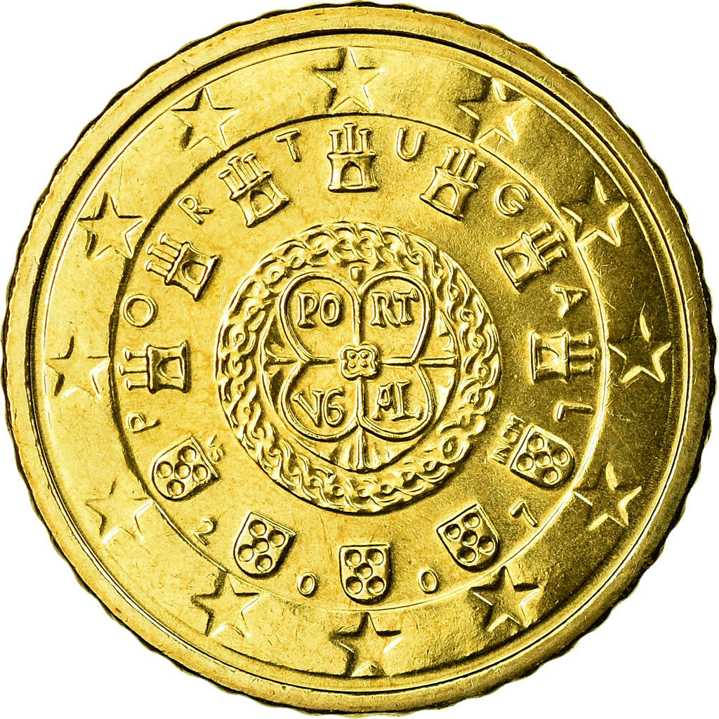 Portugal, 50 Euro Cent, 2007, BU, MS(65-70), Brass, KM:745