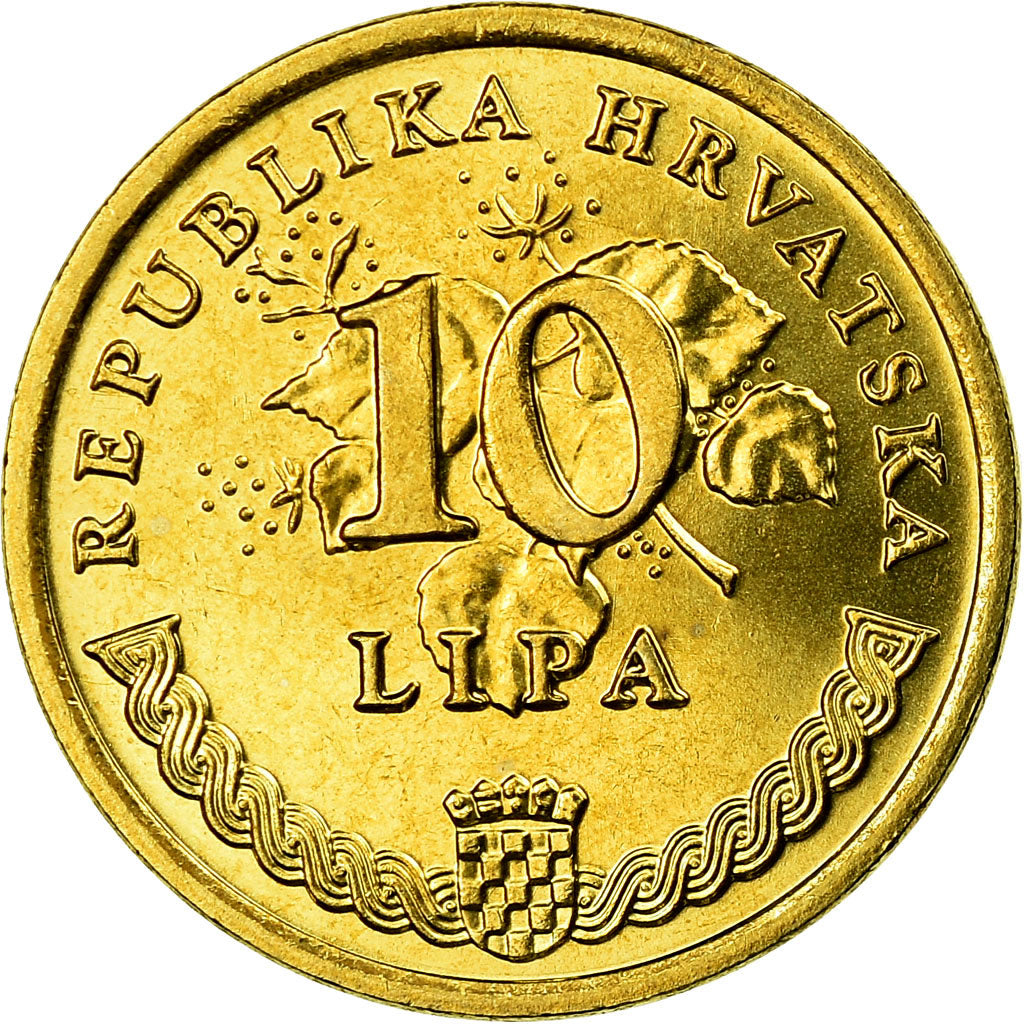 Moneda, Croacia, 10 Lipa, 1993, FDC, Latón chapado en acero, KM:6