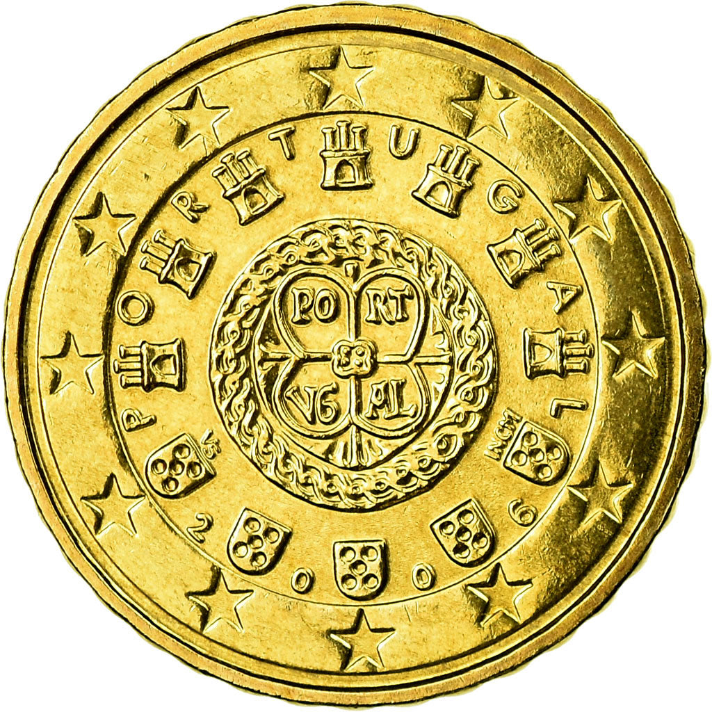 Portugal, 10 Euro Cent, 2006, MS(65-70), Latão, KM:743