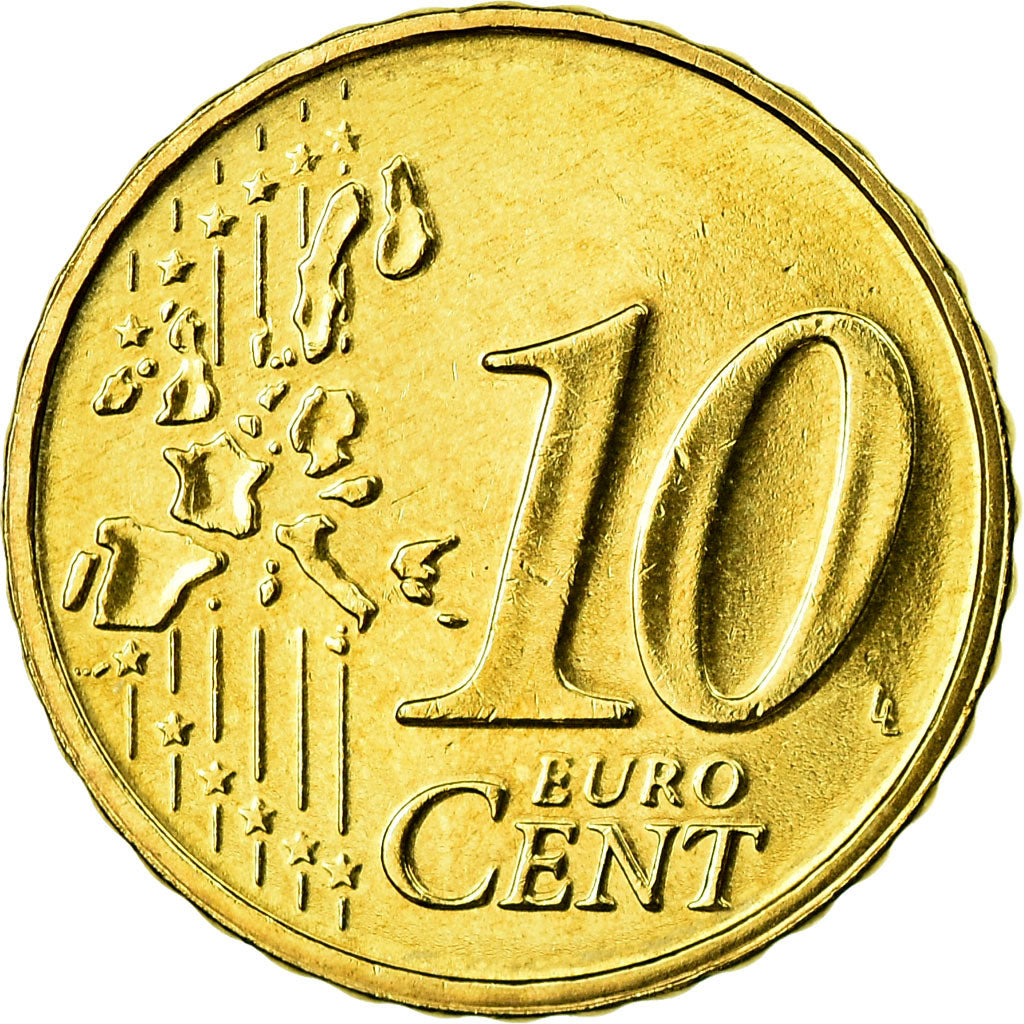 Portugal, 10 Euro Cent, 2006, MS(65-70), Latão, KM:743