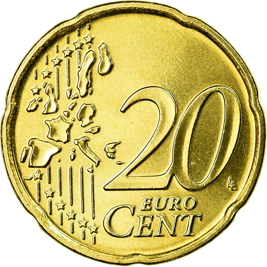 Portugal, 20 Euro Cent, 2006, MS(65-70), Latão, KM:744