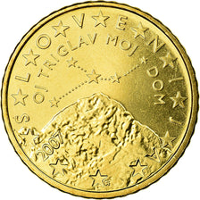 Slovenia, 50 Euro Cent, 2007, MS(65-70), Brass, KM:73