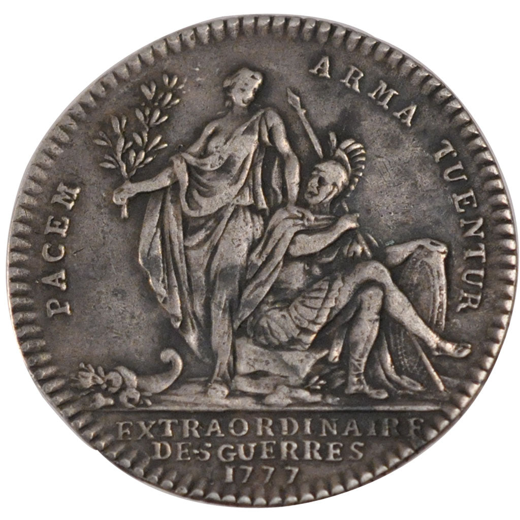 France, Royal, Token, 1777, EF(40-45), Silver, Feuardent #899, 7.95