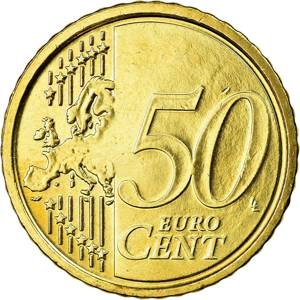 IRELAND REPUBLIC, 50 Euro Cent, 2007, MS(65-70), Brass, KM:49
