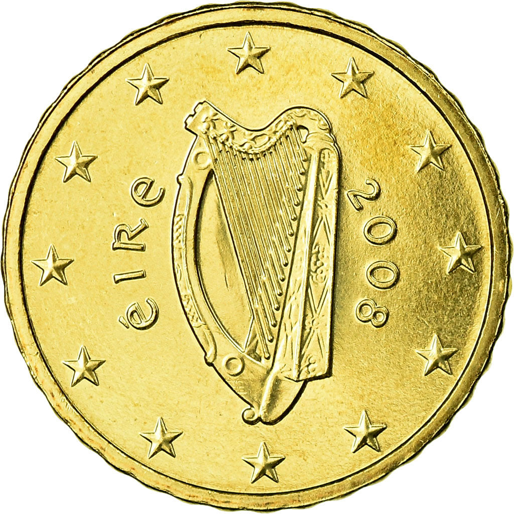 IRELAND REPUBLIC, 10 Euro Cent, 2008, FDC, Laiton, KM:47
