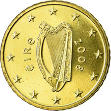 IRELAND REPUBLIC, 50 Euro Cent, 2008, MS(65-70), Brass, KM:49