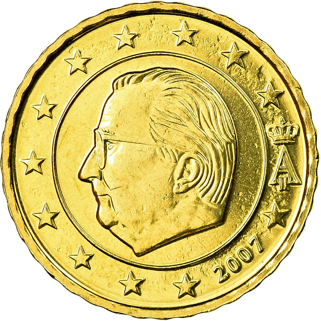 Belgium, 10 Euro Cent, 2007, MS(65-70), Brass, KM:242