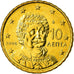 Grécia, 10 Euro Cent, 2006, MS(65-70), Latão, KM:184