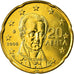 Grécia, 20 Euro Cent, 2006, MS(65-70), Latão, KM:185