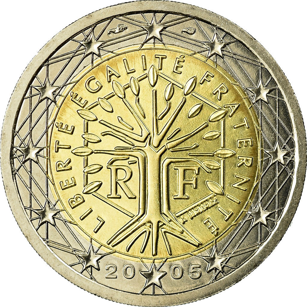 France, 2 Euro, 2005, MS(65-70), Bi-Metallic, KM:1289