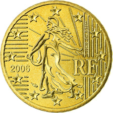 France, 50 Euro Cent, 2006, MS(65-70), Brass, KM:1287