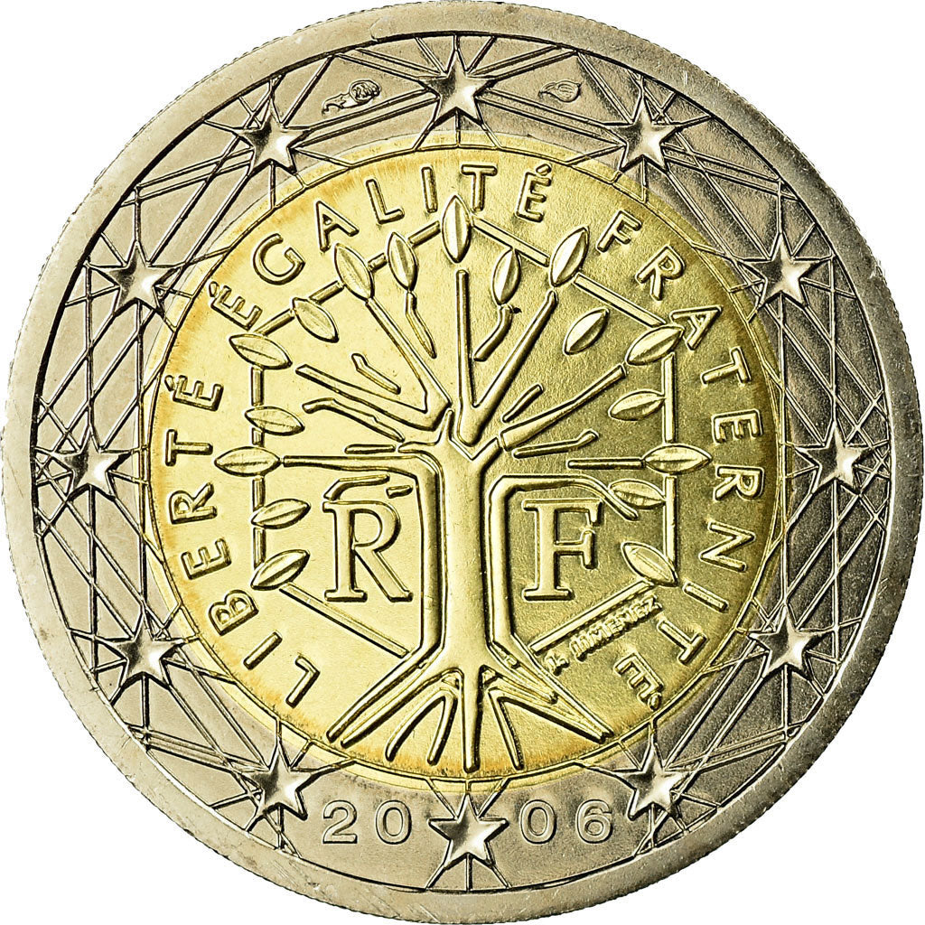 France, 2 Euro, 2006, MS(65-70), Bi-Metallic, KM:1289