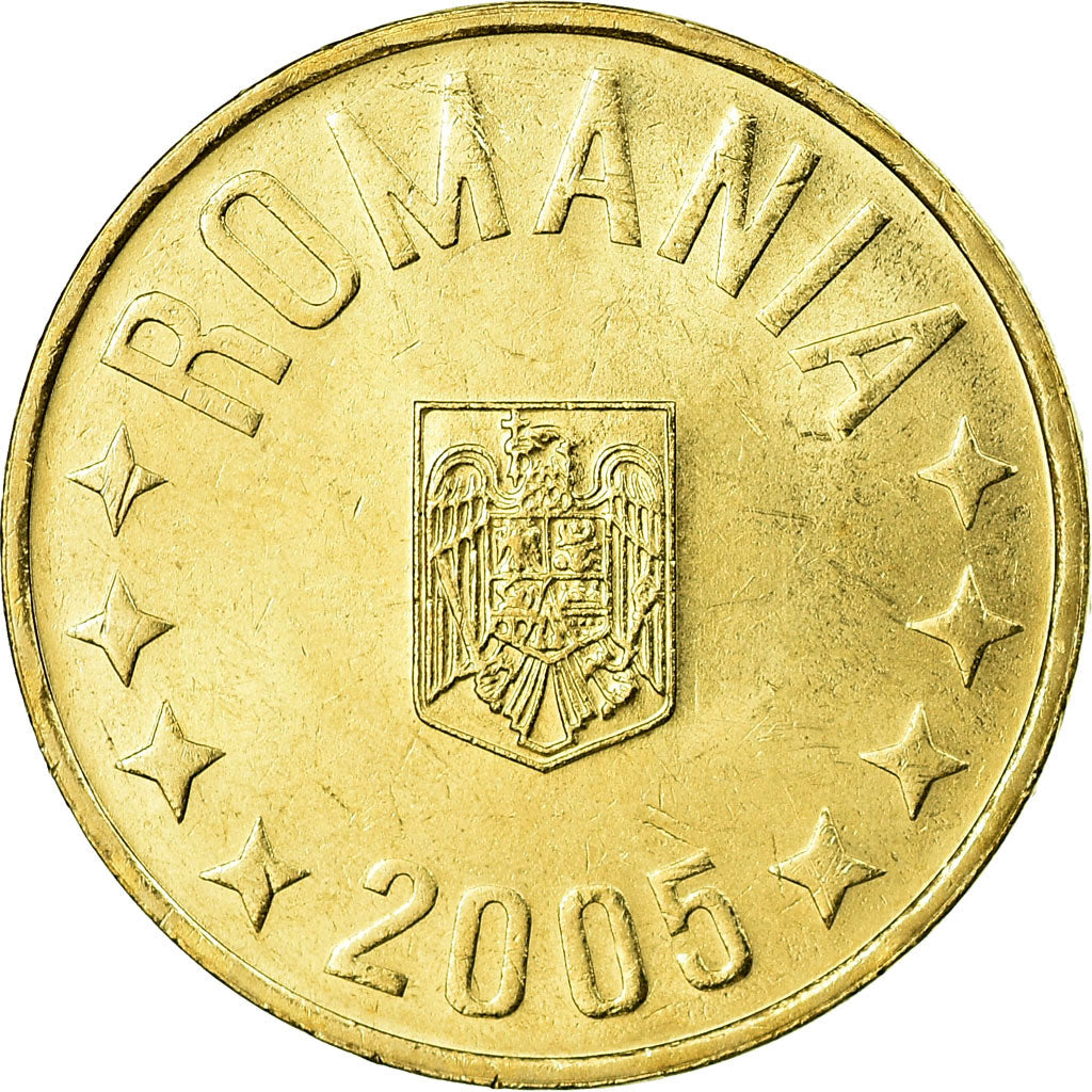 Moeda, Roménia, 50 Bani, 2005, Bucharest, AU(55-58), Níquel-Latão, KM:192