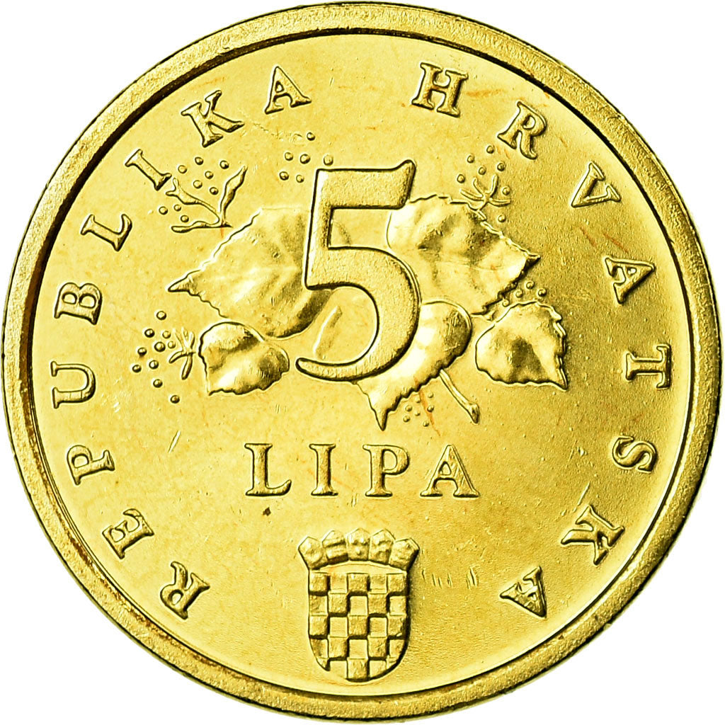 Moneda, Croacia, 5 Lipa, 2005, EBC, Latón chapado en acero, KM:5