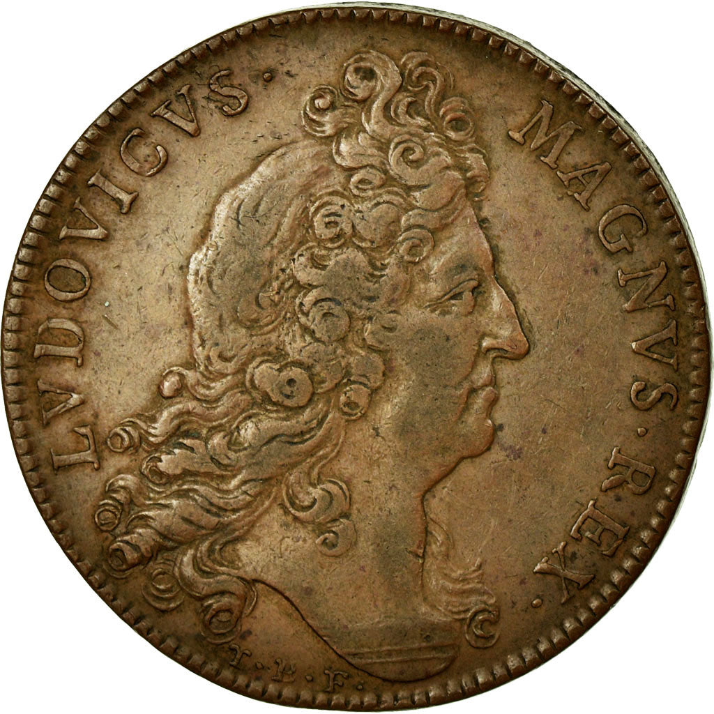France, Token, Royal, 1697, EF(40-45), Copper, Feuardent:7226