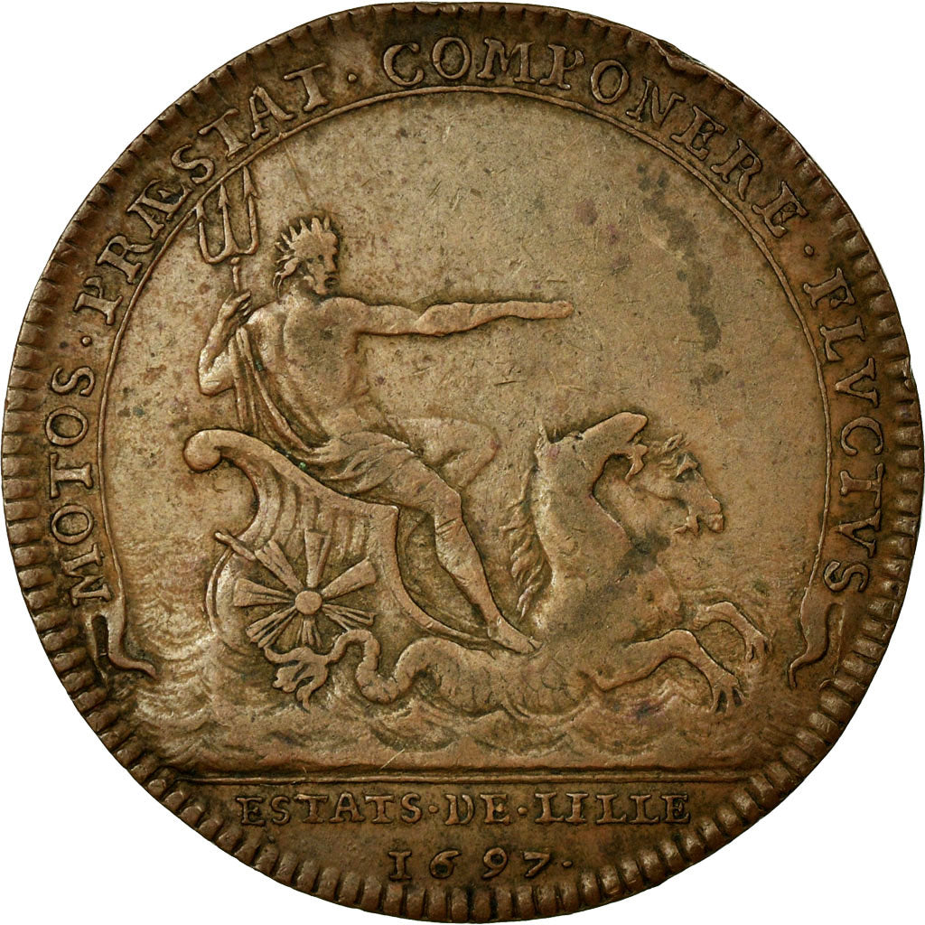 France, Token, Royal, 1697, EF(40-45), Copper, Feuardent:7226