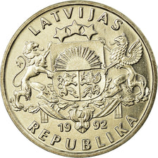 Münze, Latvia, Lats, 1992, UNZ, Copper-nickel, KM:12