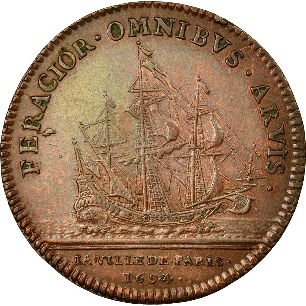 France, Token, Royal, 1694, AU(50-53), Copper, Feuardent:manque