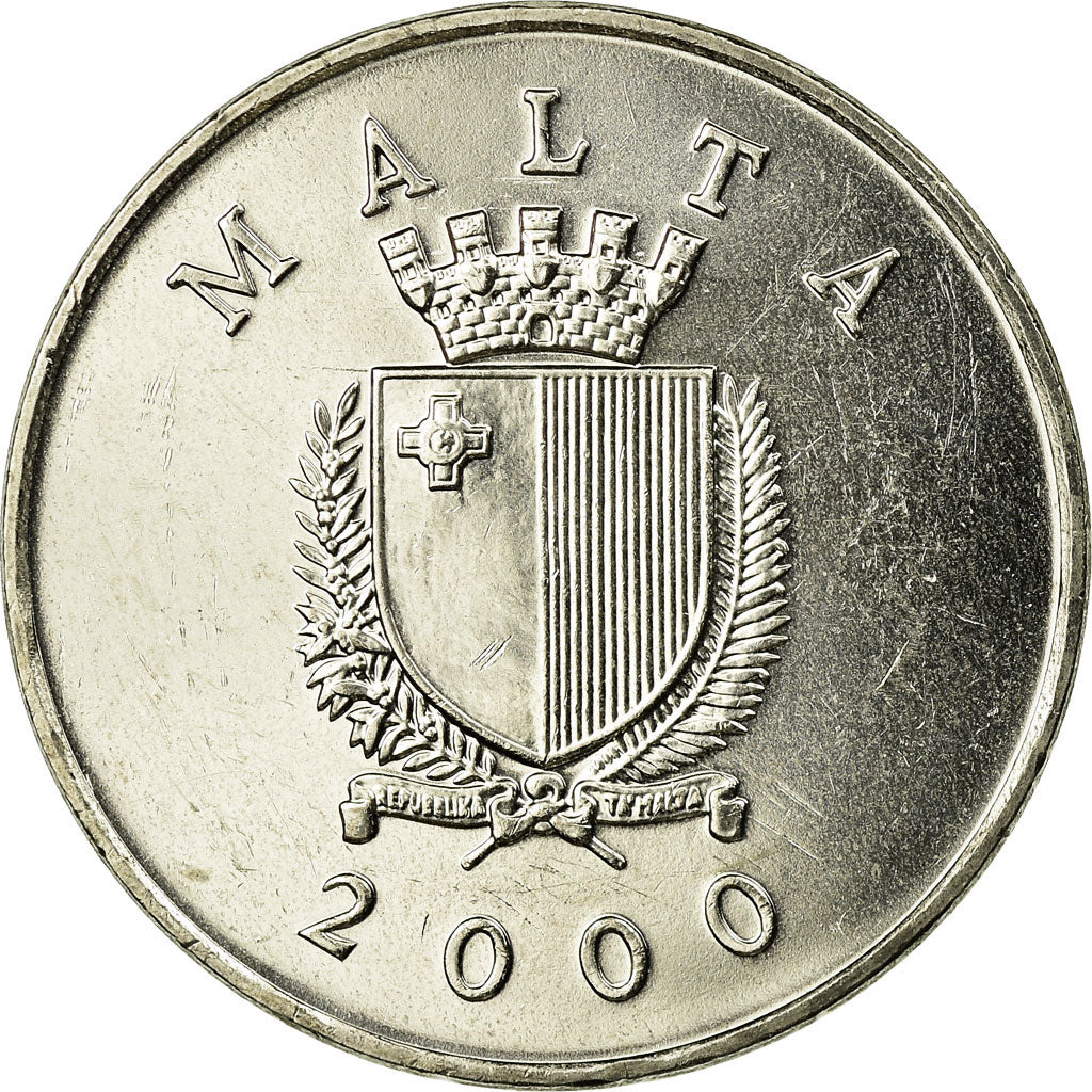 Coin, Malta, Lira, 2000, AU(55-58), Nickel, KM:99