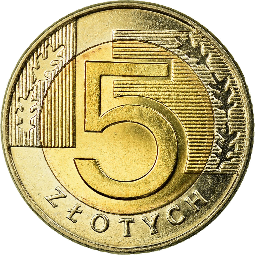 Moneta, Polonia, 5 Zlotych, 1996, Warsaw, SPL, Bi-metallico, KM:284