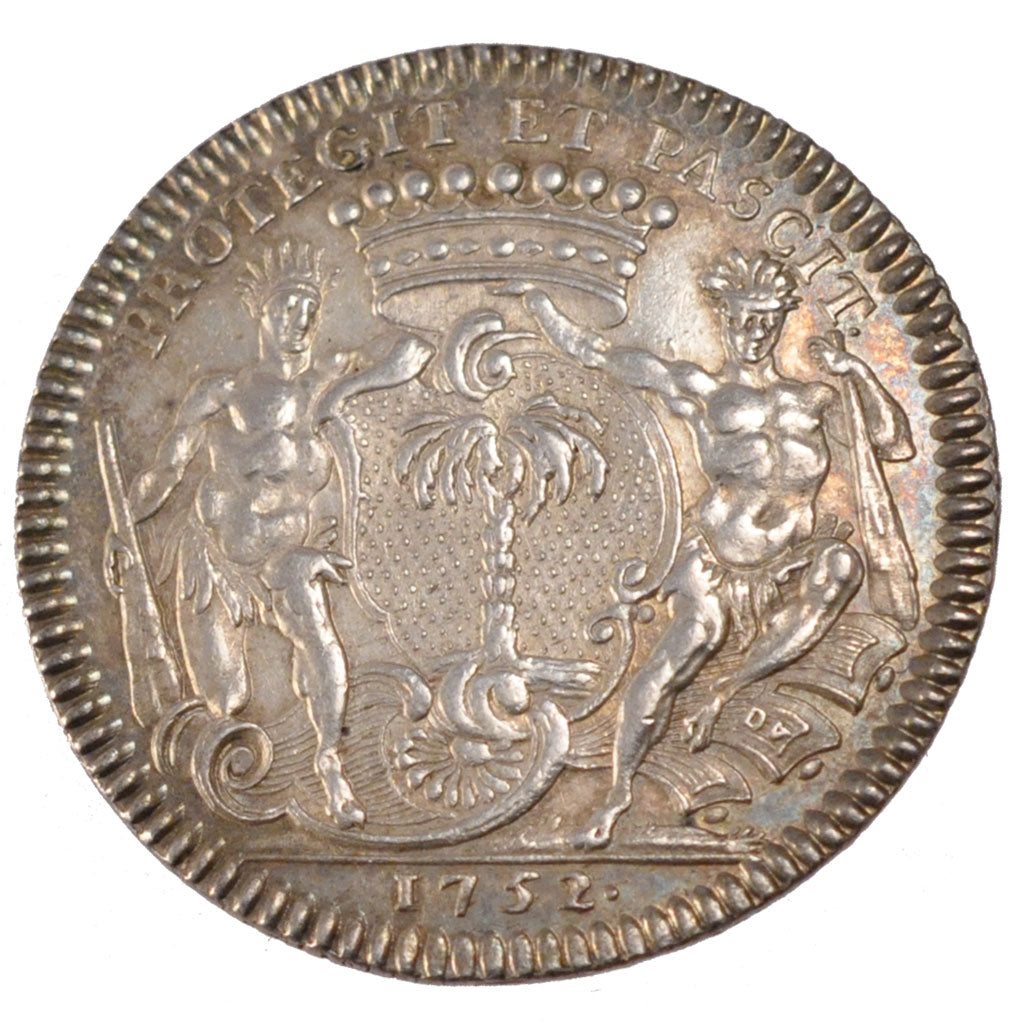 France, Royal, Token, 1752, MS(60-62), Silver, Feuardent #8920, 7.40
