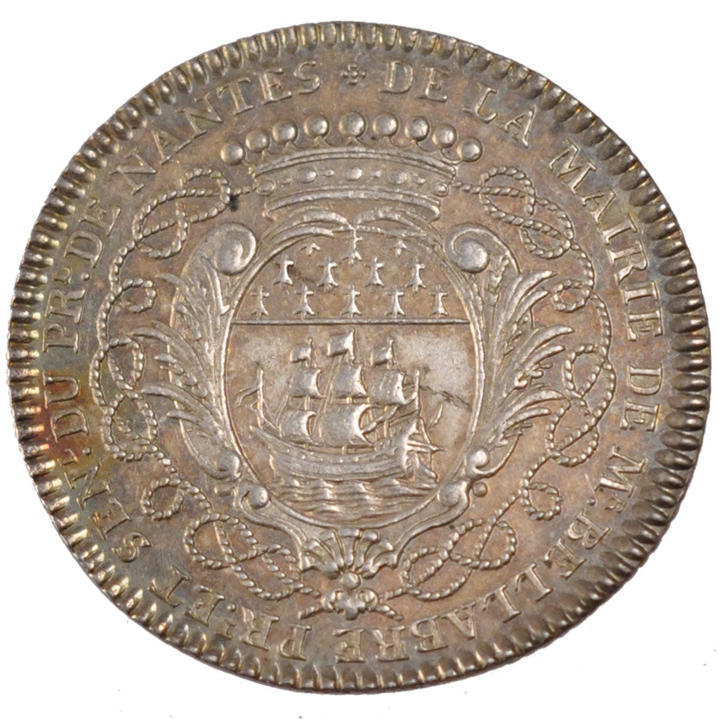 France, Royal, Token, 1752, MS(60-62), Silver, Feuardent #8920, 7.40