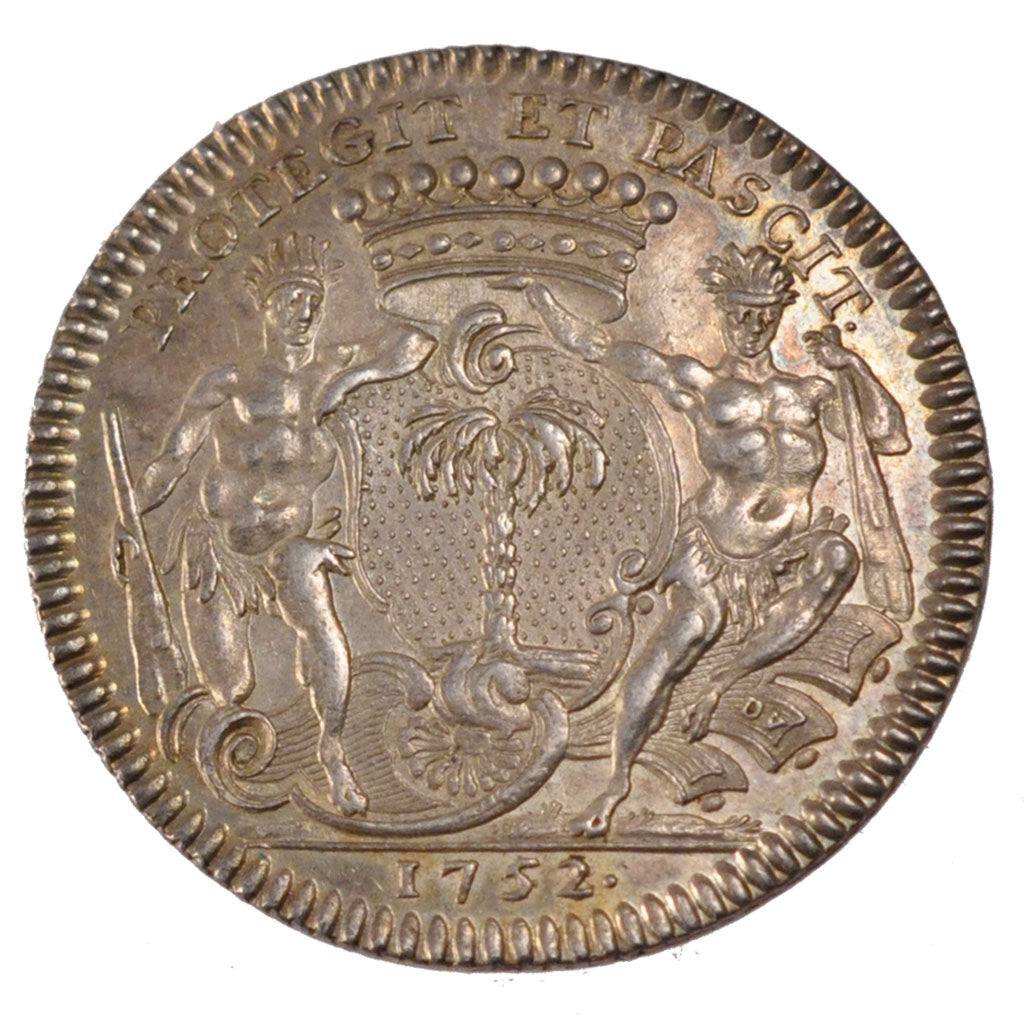 France, Royal, Token, 1752, MS(60-62), Silver, Feuardent #8920, 7.52