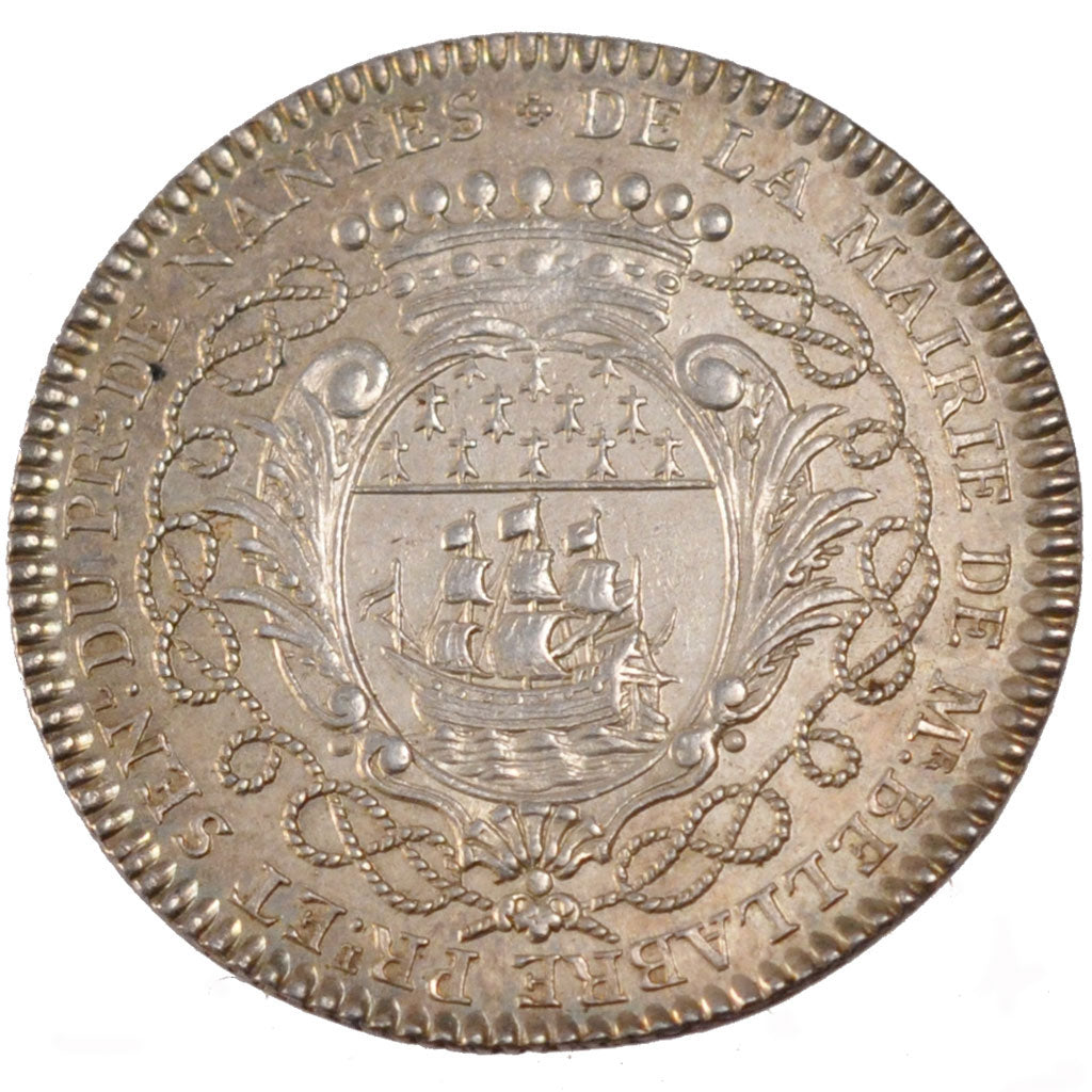 France, Royal, Token, 1752, MS(60-62), Silver, Feuardent #8920, 7.52