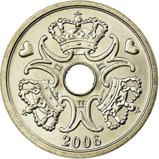Coin, Denmark, Margrethe II, Krone, 2006, Brondby, MS(63), Copper-nickel