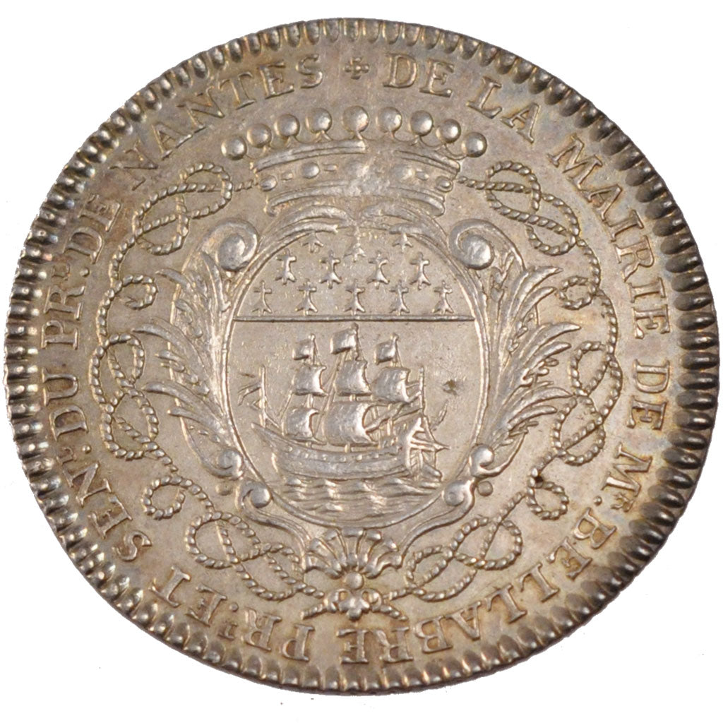 France, Royal, Token, 1752, MS(60-62), Silver, Feuardent #8920, 7.20