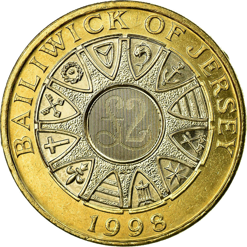 Monnaie, Jersey, Elizabeth II, 2 Pounds, 1998, SPL, Bi-Metallic, KM:102