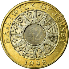 Monnaie, Jersey, Elizabeth II, 2 Pounds, 1998, SPL, Bi-Metallic, KM:102