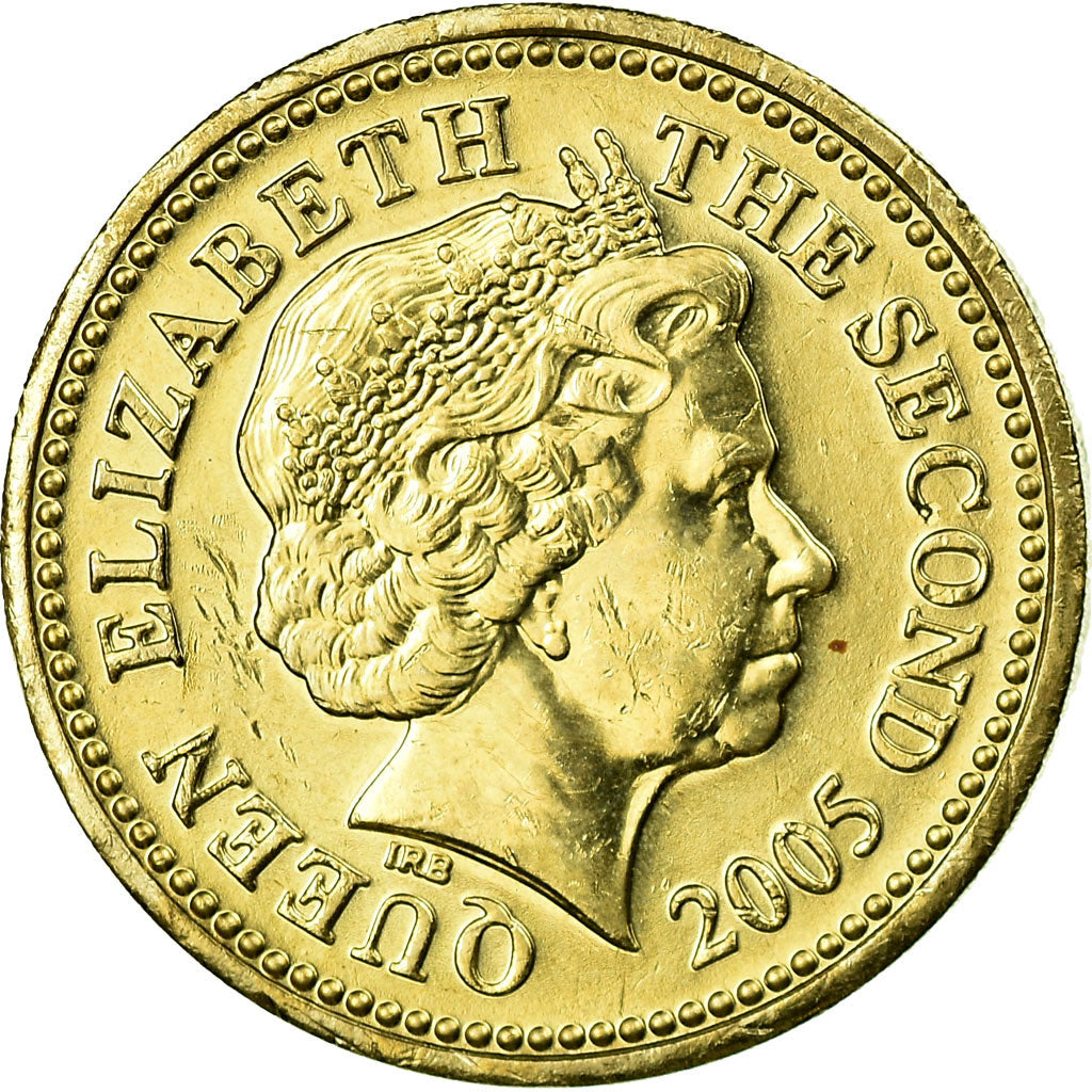 Coin, Jersey, Elizabeth II, Pound, 2005, MS(63), Nickel-brass, KM:101