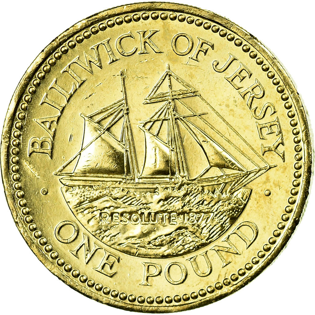 Coin, Jersey, Elizabeth II, Pound, 2005, MS(63), Nickel-brass, KM:101